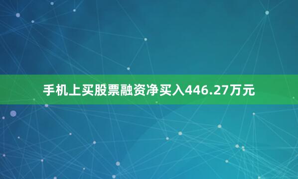 手机上买股票融资净买入446.27万元
